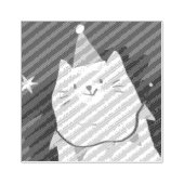 KERSTMIS CAT Hout Art Stamp Rubberstempel (Afrduk)