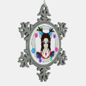 Kerstmis Catberry Tin Sneeuwvlok Ornament (Links)