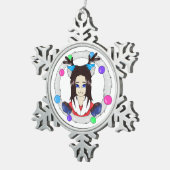 Kerstmis Catberry Tin Sneeuwvlok Ornament (Rechts)