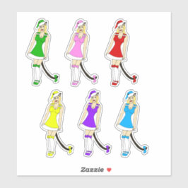 Kerstmis catgirls sticker