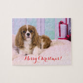 Kerstmis Cavalier King Charles Met Cadeaus Legpuzzel (Horizontaal)