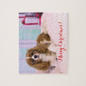 Kerstmis Cavalier King Charles Met Cadeaus Legpuzzel (Verticaal)