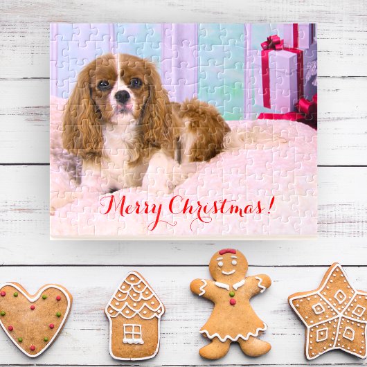 Kerstmis Cavalier King Charles Met Cadeaus Legpuzzel