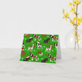 Kerstmis Cavalier King Charles Spaniel Kaart (Gele Bloem)