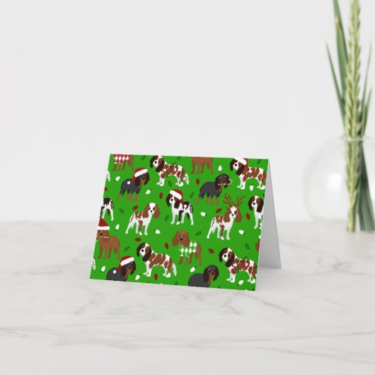 Kerstmis Cavalier King Charles Spaniel Kaart (Voorkant)