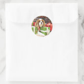 Kerstmis - Cavalier King Charles Spaniel - Klaproo Ronde Sticker (Tas)