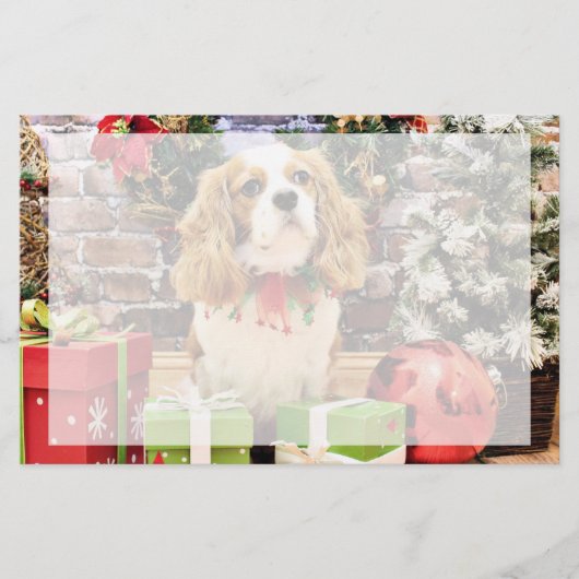Kerstmis - Cavalier King Charles Spaniel Maverick Briefpapier (Voorkant)