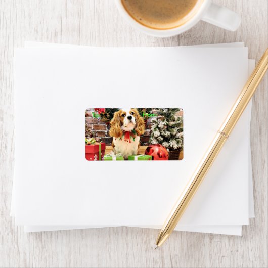 Kerstmis - Cavalier King Charles Spaniel Maverick Etiket (Insitu)