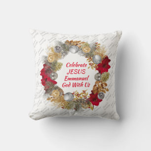 Kerstmis CELEBRATE JESUS White Kussen