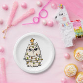 Kerstmis chagrijnige kat papieren bordje (Feest)