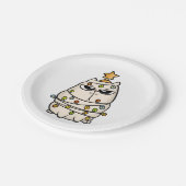 Kerstmis chagrijnige kat papieren bordje (Gekanteld)