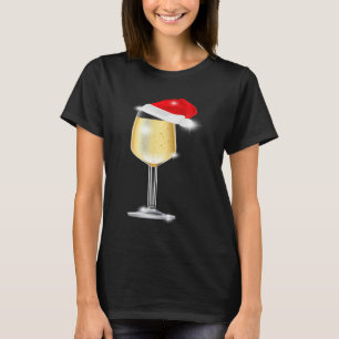 Kerstmis, Champagne Glass Santa Hat Drink T-shirt
