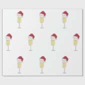 Kerstmis Champagne Lover Feestelijk Cadeaupapier (Vlak)