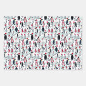 KERSTMIS CHAOS BUNDEL KATTEN, PINGUÏNS, POINSETTIA INPAKPAPIER VEL (Voorkant 3)