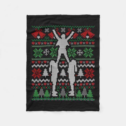 Kerstmis Cheer Cheerleader Gift Fleece Deken (Voorkant)