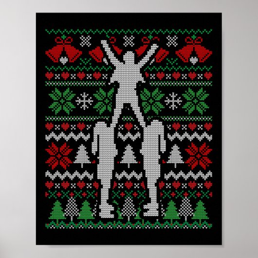 Kerstmis Cheer Cheerleader Gift Poster (Voorkant)