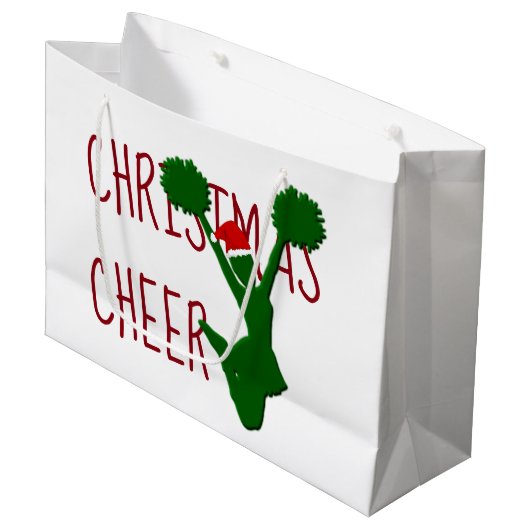Kerstmis Cheer Cheerleader Holiday Spirit Large Cadeautasje (Voorkant Gekanteld)