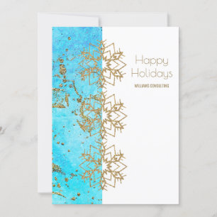 Kerstmis Cheer Gold en Watercolor Company Bedankkaart
