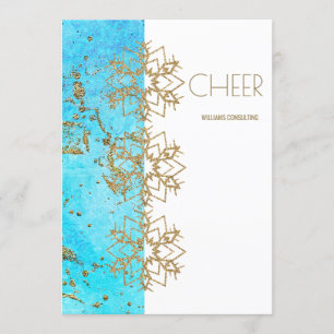 Kerstmis Cheer Gold en Watercolor Company Bedankkaart