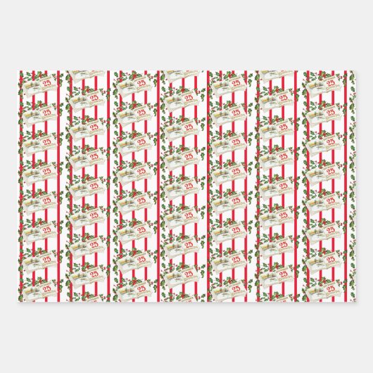 Kerstmis Cheer Matte 19" x 29" Inpakpapier Vel (Voorkant 2)