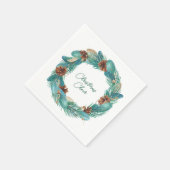 Kerstmis Cheer Turquoise Wreath Servet (Hoek)