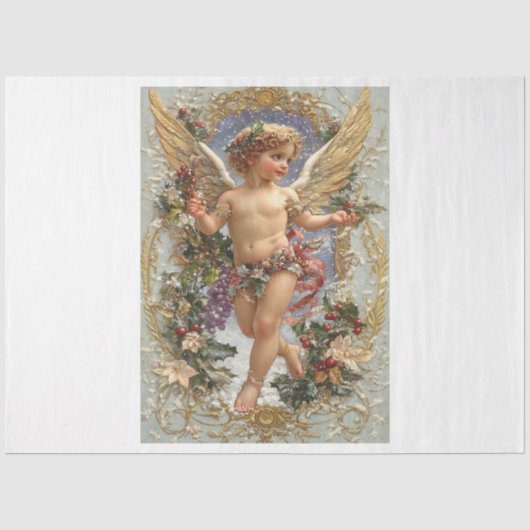 Kerstmis Cherub Tissuepapier (Voorkant)