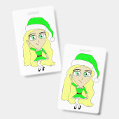 Kerstmis chibi badge (Voor- en achterkant)