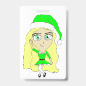 Kerstmis chibi badge (Achterkant)