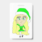 Kerstmis chibi badge (Voorzijde)