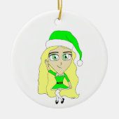 Kerstmis chibi keramisch ornament (Voorkant)