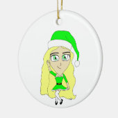 Kerstmis chibi keramisch ornament (Links)
