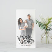 Kerstmis Chic Hand Lettered Foto Feestdagenkaart (Staand voorkant)