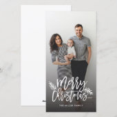 Kerstmis Chic Hand Lettered Kerst Foto Feestdagenkaart (Voorkant / Achterkant)