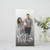 Kerstmis Chic Hand Lettered Kerst Foto Feestdagenkaart (Staand voorkant)