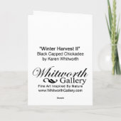 Kerstmis Chickadee Feestdagen Kaart (Achterkant)