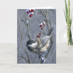 Kerstmis Chickadee Feestdagen Kaart