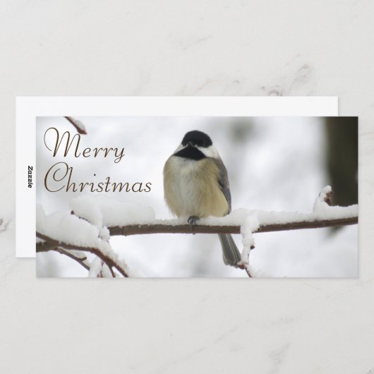 Kerstmis Chickadee Feestdagenkaart (Voorkant / Achterkant)