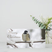 Kerstmis Chickadee Feestdagenkaart (Staand voorkant)
