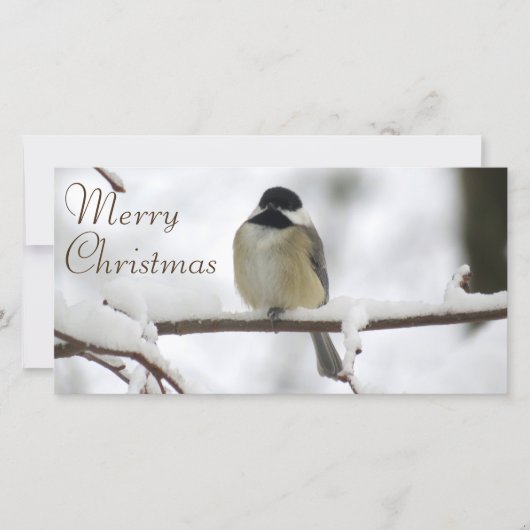 Kerstmis Chickadee Feestdagenkaart (Voorkant)