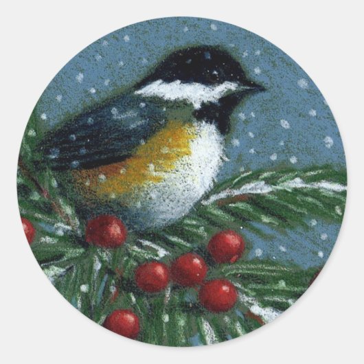 KERSTMIS: CHICKADEE: STICKERS (Voorkant)