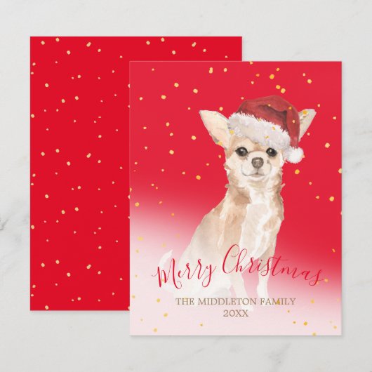 Kerstmis: Chihuahua Dog Gold Red Seizoensgebonden  (Voorkant / Achterkant)