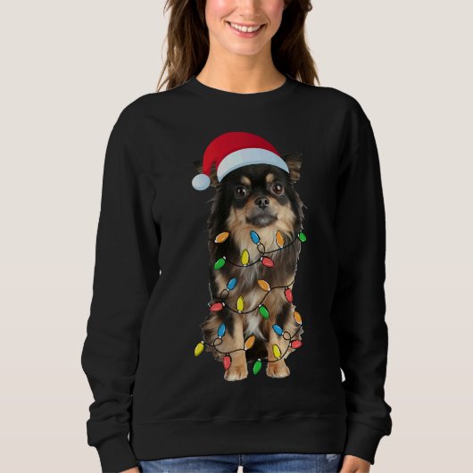 Kerstmis Chihuahua Long Hair Trui (Voorkant)
