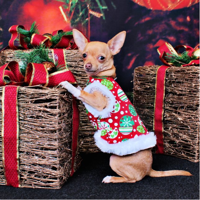 Kerstmis - Chihuahua - Matty Staand Fotobeeldje (Voorkant)