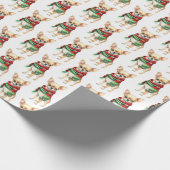 Kerstmis Chihuahua met wintersjaal Cadeaupapier (Hoek)