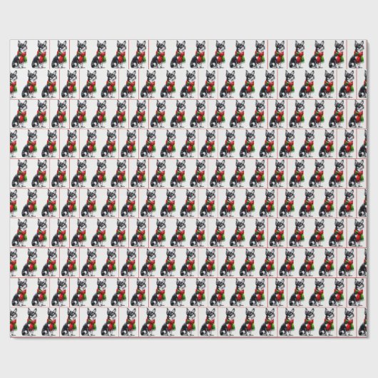 Kerstmis Chihuahua met wintersjaal Cadeaupapier (Vlak)