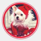 KERSTMIS CHIHUAHUA STICKER ENVELOP SEAL (Voorkant)