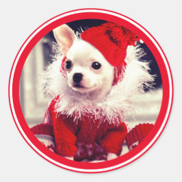 KERSTMIS CHIHUAHUA STICKER ENVELOP SEAL