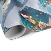 Kerstmis Chihuahua Surfing Cadeaupapier (Rol Hoek)