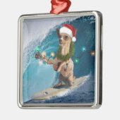 Kerstmis Chihuahua Surfing Metalen Ornament (Links)