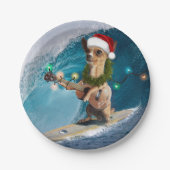 Kerstmis Chihuahua Surfing Papieren Bordje (Voorkant)